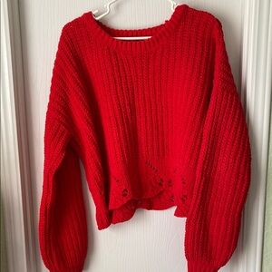 Alya Red Chunky Knit Sweater